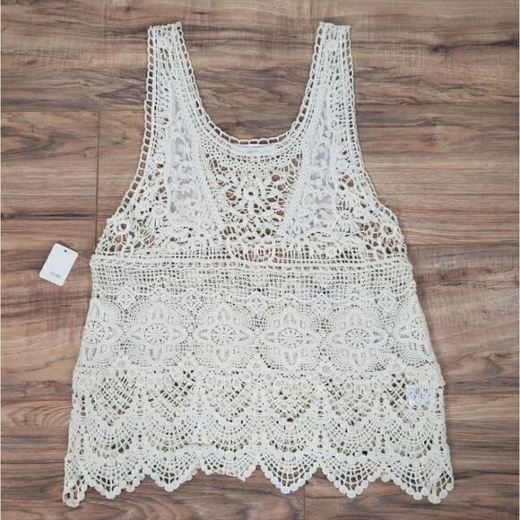 Love tree Women's embroidered Vest top Size Small  color beige - Picture 1 of 3